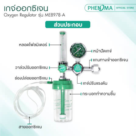 เกจ์ออกซิเจน PHENOMA รุ่น ME8978-A รองรับถังออกซิเจนได้ทุกขนาด_3